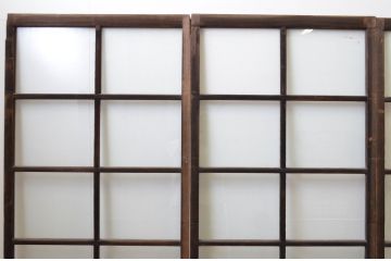アンティーク建具　どこか懐かしい雰囲気を感じるガラス引き戸4枚セット(引き戸)(R-067526)