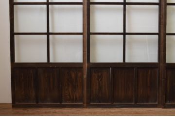 アンティーク建具　どこか懐かしい雰囲気を感じるガラス引き戸4枚セット(引き戸)(R-067526)