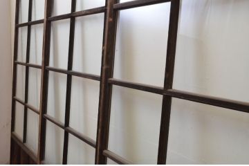 アンティーク建具　どこか懐かしい雰囲気を感じるガラス引き戸4枚セット(引き戸)(R-067526)
