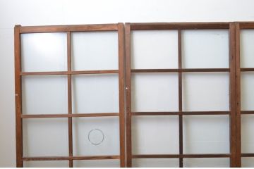 アンティーク建具　どこか懐かしい雰囲気を感じるガラス引き戸4枚セット(引き戸)(R-067526)