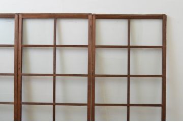 アンティーク建具　どこか懐かしい雰囲気を感じるガラス引き戸4枚セット(引き戸)(R-067526)