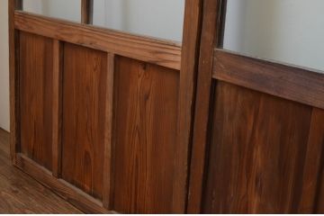 アンティーク建具　どこか懐かしい雰囲気を感じるガラス引き戸4枚セット(引き戸)(R-067526)