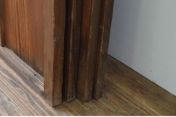 アンティーク建具　どこか懐かしい雰囲気を感じるガラス引き戸4枚セット(引き戸)(R-067526)
