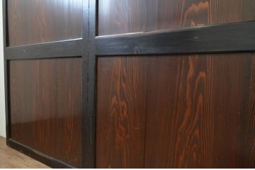 アンティーク建具　和モダンな空間を演出する幅広帯戸2枚セット(引き戸、板戸)(R-067529)