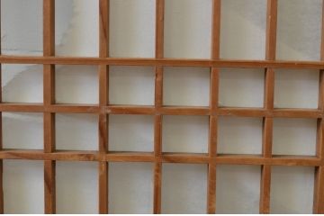 アンティーク建具　和の情緒を演出する幅広障子帯戸2枚セット(引き戸、板戸、障子戸、組子)(R-067530)