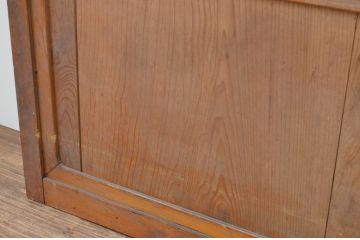 アンティーク建具　レトロな空間作りにおすすめなモールガラス入り格子ガラス戸2枚セット(引き戸、格子戸)(R-067531)
