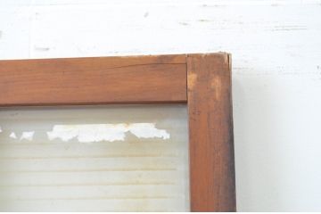 アンティーク建具　レトロな空間作りにおすすめなモールガラス入り格子ガラス戸2枚セット(引き戸、格子戸)(R-067531)