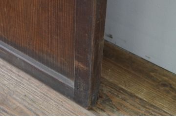 アンティーク建具　裏障子付き　和の空間を演出する格子戸1枚(引き戸、障子戸、ガラス帯戸)(R-067532)