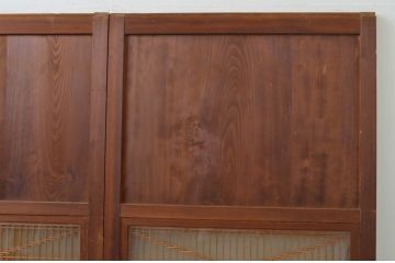 アンティーク建具　落ち着いた和の空間を演出する組子入り帯戸3枚セット(引き戸、板戸)(R-067533)