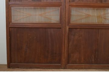 アンティーク建具　落ち着いた和の空間を演出する組子入り帯戸3枚セット(引き戸、板戸)(R-067533)