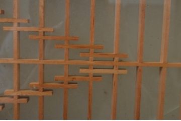 アンティーク建具　落ち着いた和の空間を演出する組子入り帯戸3枚セット(引き戸、板戸)(R-067533)