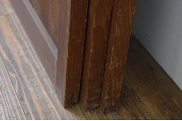 アンティーク建具　落ち着いた和の空間を演出する組子入り帯戸3枚セット(引き戸、板戸)(R-067533)