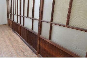 アンティーク建具　大正ロマン　レトロな空間作りにおすすめなガラス戸4枚セット(引き戸)(R-067535)