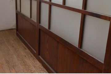 アンティーク建具　大正ロマン　レトロな空間作りにおすすめなガラス戸4枚セット(引き戸)(R-067535)