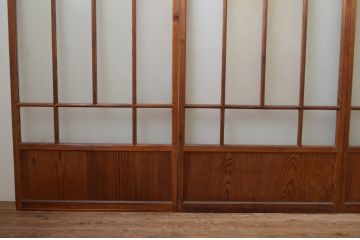 アンティーク建具　大正ロマン　レトロな空間作りにおすすめなガラス戸4枚セット(引き戸)(R-067536)