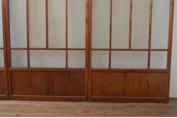 アンティーク建具　大正ロマン　レトロな空間作りにおすすめなガラス戸4枚セット(引き戸)(R-067536)