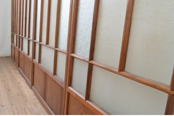 アンティーク建具　大正ロマン　レトロな空間作りにおすすめなガラス戸4枚セット(引き戸)(R-067536)