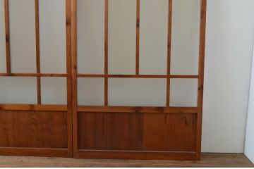 アンティーク建具　大正ロマン　レトロな空間作りにおすすめなガラス戸4枚セット(引き戸)(R-067536)
