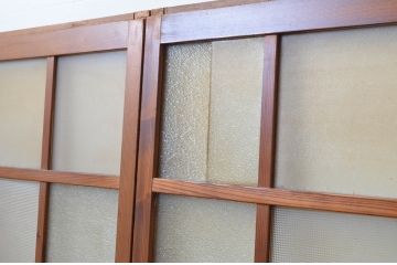 アンティーク建具　大正ロマン　レトロな空間作りにおすすめなガラス戸4枚セット(引き戸)(R-067536)