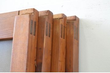 アンティーク建具　大正ロマン　レトロな空間作りにおすすめなガラス戸4枚セット(引き戸)(R-067536)
