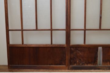 アンティーク建具　大正ロマン　レトロな空間作りにおすすめなガラス戸4枚セット(引き戸)(R-067537)