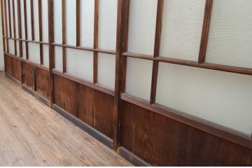 アンティーク建具　大正ロマン　レトロな空間作りにおすすめなガラス戸4枚セット(引き戸)(R-067537)