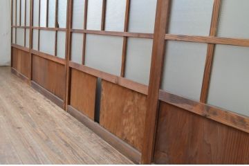 アンティーク建具　大正ロマン　レトロな空間作りにおすすめなガラス戸4枚セット(引き戸)(R-067537)