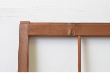 アンティーク建具　インテリアに取り入れやすいシンプルなデザインの升目(マス目)格子ガラス戸1枚(引き戸、ガラス戸)(R-067540)