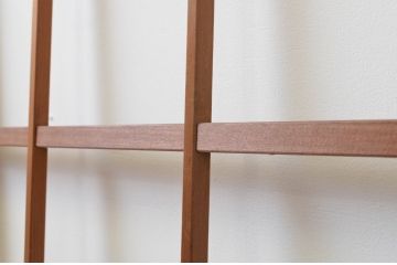 アンティーク建具　インテリアに取り入れやすいシンプルなデザインの升目(マス目)格子ガラス戸1枚(引き戸、ガラス戸)(R-067540)