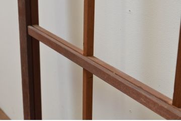 アンティーク建具　インテリアに取り入れやすいシンプルなデザインの升目(マス目)格子ガラス戸1枚(引き戸、ガラス戸)(R-067540)