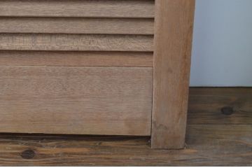 アンティーク建具　木の温もりを感じるルーバー4枚セット(引き戸、ジャロジー戸、雨戸、木製)(R-067541)