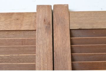 アンティーク建具　木の温もりを感じるルーバー4枚セット(引き戸、ジャロジー戸、雨戸、木製)(R-067541)