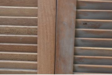 アンティーク建具　木の温もりを感じるルーバー4枚セット(引き戸、ジャロジー戸、雨戸、木製)(R-067541)