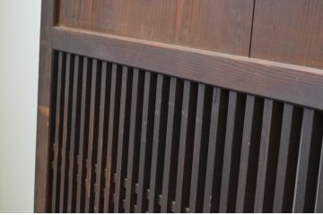 アンティーク建具　和の雰囲気作りにおすすめな格子帯戸3枚セット(引き戸、板戸)(R-067542)