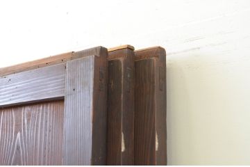 アンティーク建具　和の雰囲気作りにおすすめな格子帯戸3枚セット(引き戸、板戸)(R-067542)