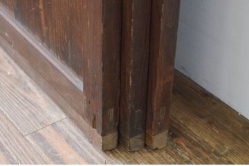アンティーク建具　和の雰囲気作りにおすすめな格子帯戸3枚セット(引き戸、板戸)(R-067542)