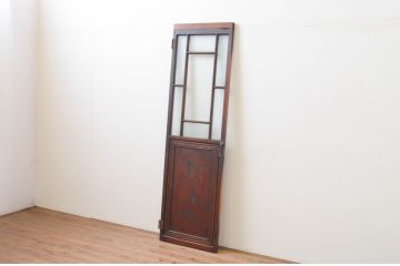アンティーク建具　大正ロマンテイストのお部屋作りにおすすめなガラス扉1枚(木製扉、ドア)(R-067543)