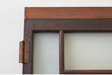 アンティーク建具　大正ロマンテイストのお部屋作りにおすすめなガラス扉1枚(木製扉、ドア)(R-067543)