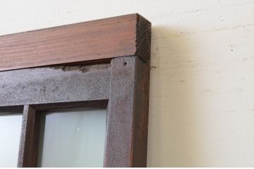 アンティーク建具　大正ロマンテイストのお部屋作りにおすすめなガラス扉1枚(木製扉、ドア)(R-067543)