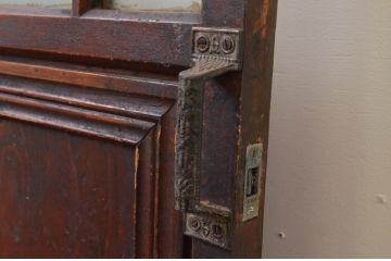 アンティーク建具　大正ロマンテイストのお部屋作りにおすすめなガラス扉1枚(木製扉、ドア)(R-067543)
