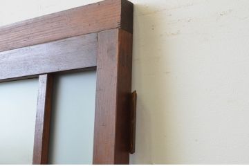 アンティーク建具　大正ロマンテイストのお部屋作りにおすすめなガラス扉1枚(木製扉、ドア)(R-067543)