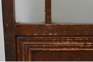 アンティーク建具　大正ロマンテイストのお部屋作りにおすすめなガラス扉1枚(木製扉、ドア)(R-067543)