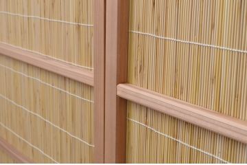 アンティーク建具　涼しげな和の空間を演出する夏戸4枚セット(引き戸、簾戸、簀戸、葭戸、夏障子)(R-067545)