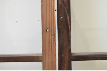 アンティーク建具　インテリアに取り入れやすいシンプルなデザインのガラス窓2枚セット(引き戸、ガラス戸)(R-067547)