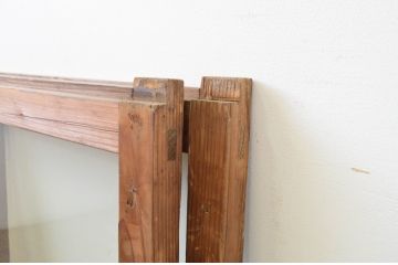 アンティーク建具　インテリアに取り入れやすいシンプルなデザインのガラス窓2枚セット(引き戸、ガラス戸)(R-067547)