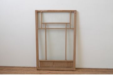 アンティーク建具　大正ロマン　レトロな雰囲気漂うFIXガラス窓1枚(はめ殺し)(R-067550)