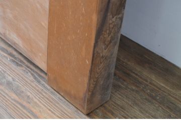アンティーク建具　特大!!　ヒノキ材　味わい深い風合いの立派な門扉1対2枚セット(木製扉、蔵戸、玄関戸)(R-067551)