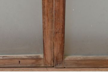 アンティーク建具　インテリアに取り入れやすいシンプルなデザインのガラス窓2枚セット(引き戸、ガラス戸)(R-067552)