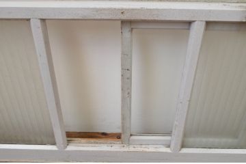 アンティーク建具　小窓付きのガラス窓2枚セット(引き戸、ガラス戸)(R-067553)