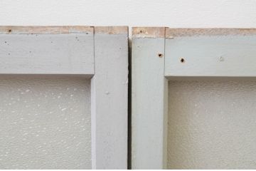 アンティーク建具　小窓付きのガラス窓2枚セット(引き戸、ガラス戸)(R-067553)